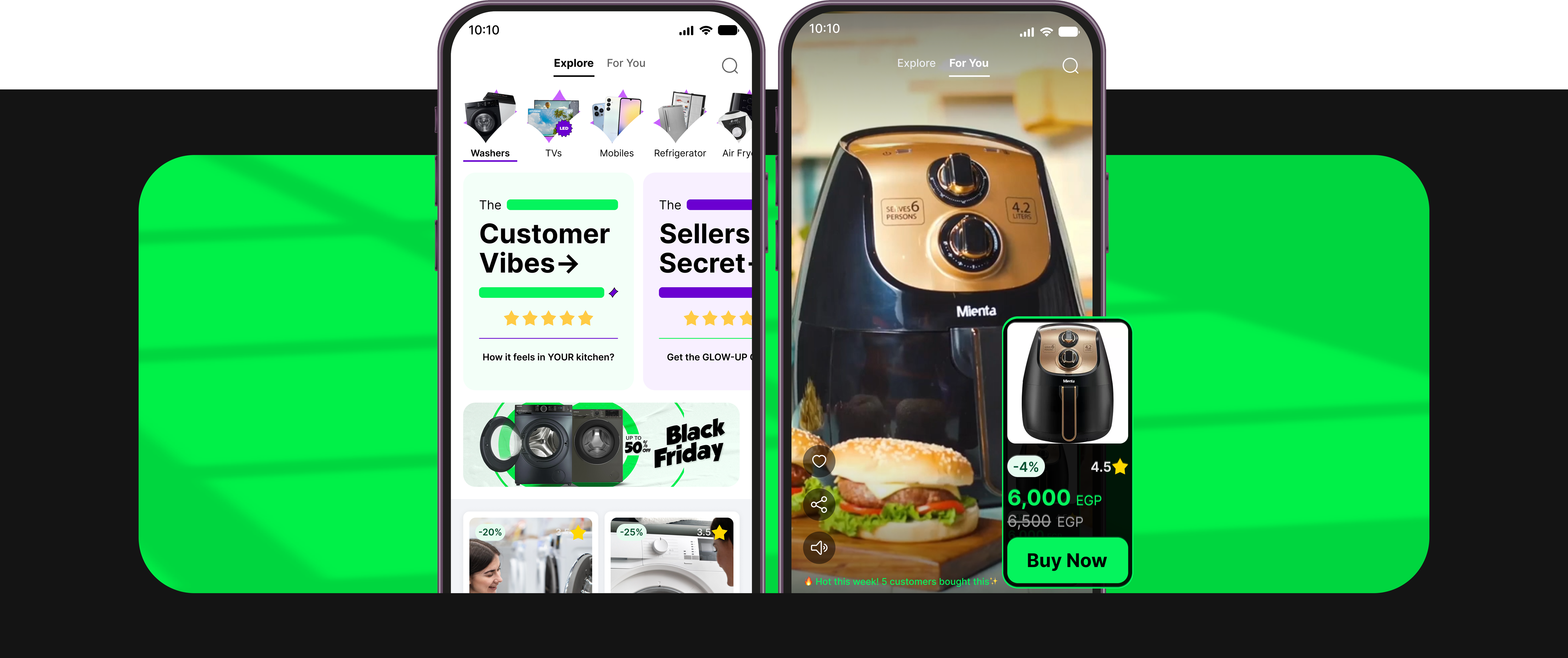 Marketplace case study cover showing floating mobile screens