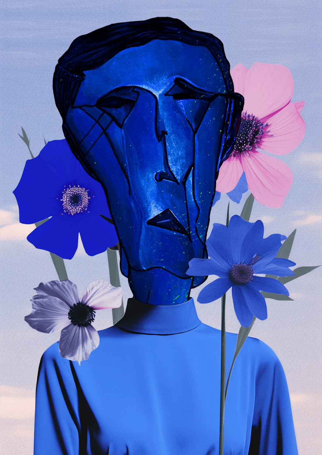 Digital collage artwork by Mona Farahat